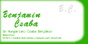 benjamin csaba business card