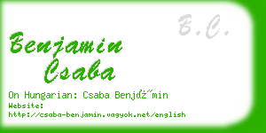 benjamin csaba business card